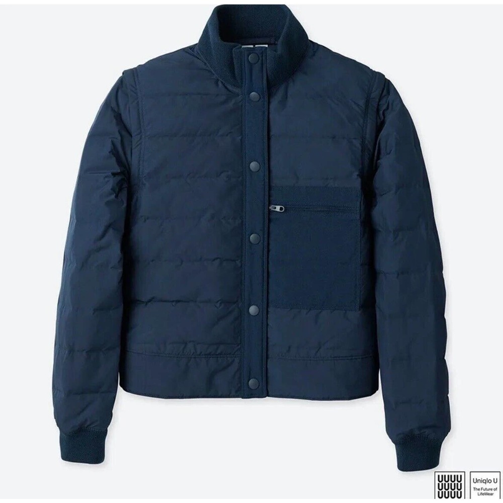 RARE Sold Out Uniqlo U Lemaire Women Seamless Down Track Jacket Puffer Blue XL